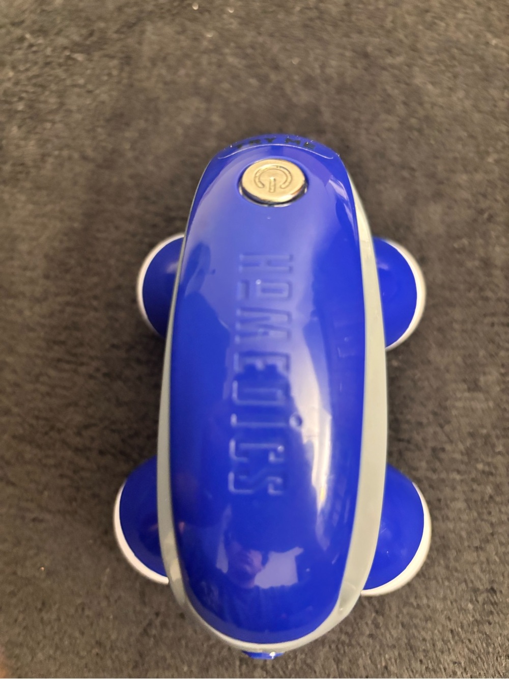 Homedics Glossy Royal Blue Handheld Massager with Gray Trim